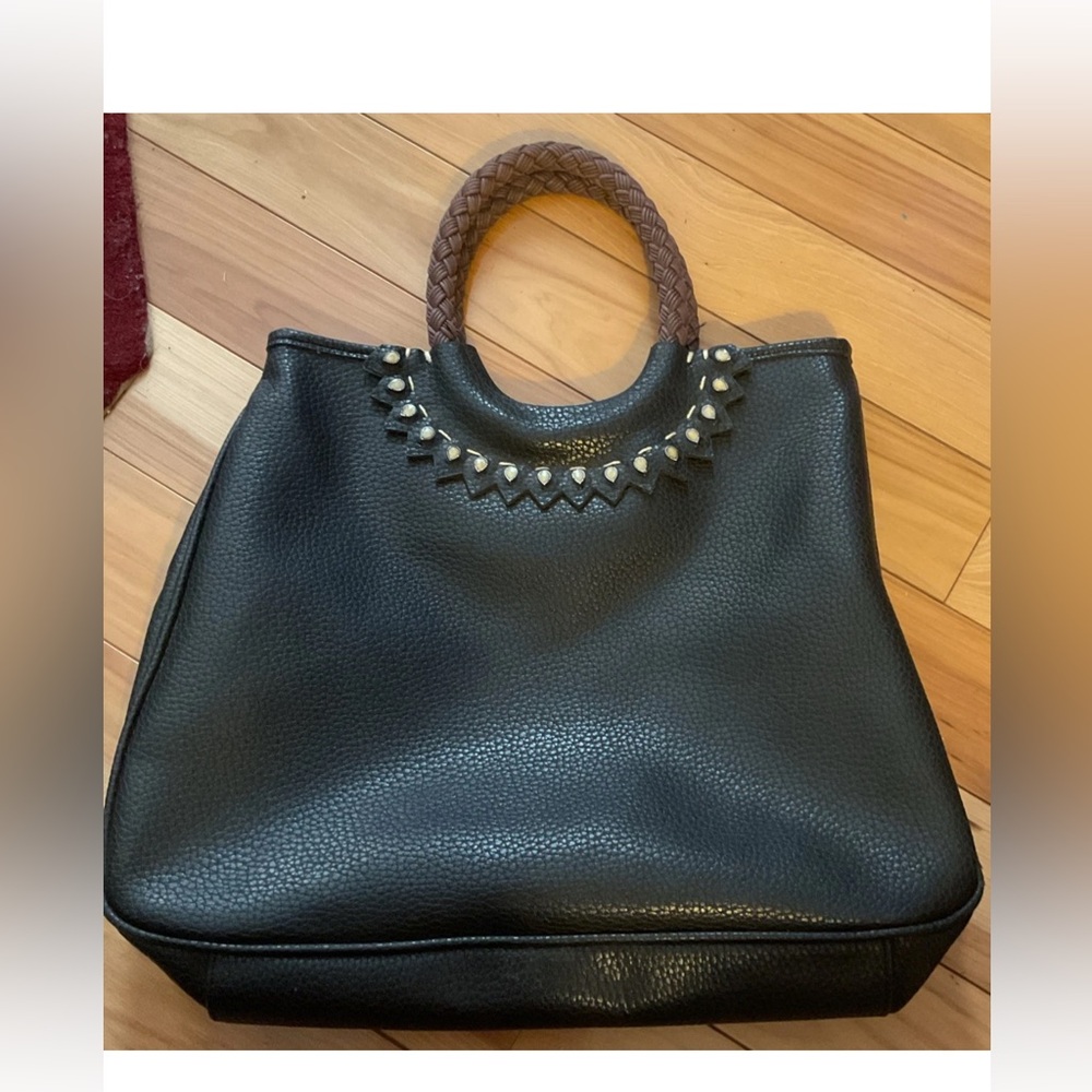 VTG Women liz claiborne purse Satchel Handbag Pebble Flux Leather RN 70272 EUC